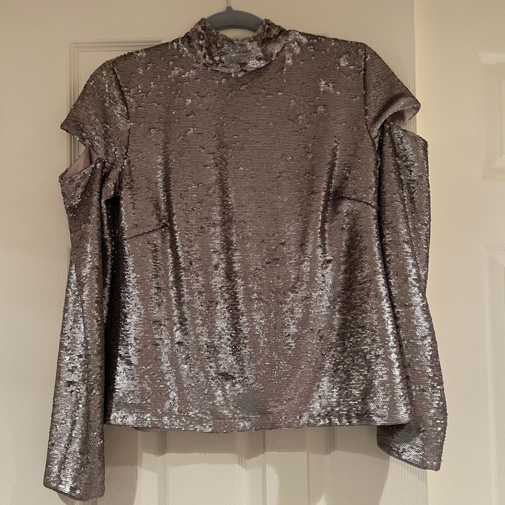 Generation Love Sequin Long sleeve Blouse with cut out sleeve